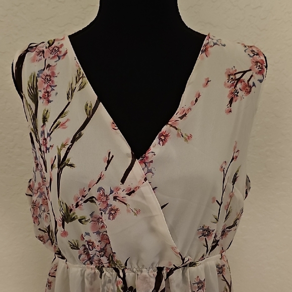 Floral Sleeveless Hi-Low Maxi Dress - Picture 16 of 17